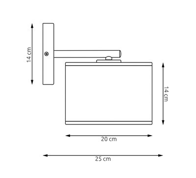 Kinkiet KARBON K1 BLACK klasyczny, abażur, czarny