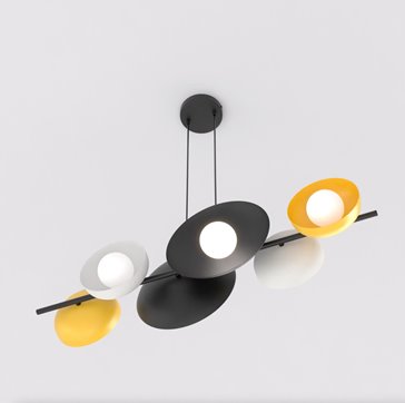Lampa wisząca VOLUM 6 BL MIX loft, czarna, metal