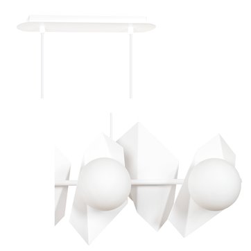 Lampa wisząca DRIFTON 6 WHITE nowoczesna, klosz, biała
