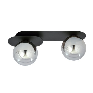 Lampa sufitowa PLAZA 2 BL/GRAFIT plafon klosze czarna/grafit