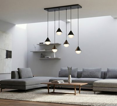 Lampa wisząca GIRO 6 BLACK nowoczesna, czarna, metal