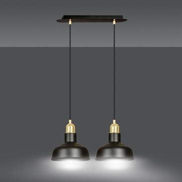 Lampa wisząca IBOR 2 BLACK wyjątkowa regulowana czarno/złota