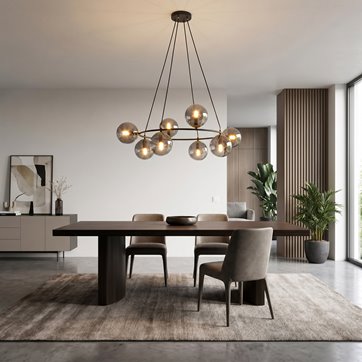 Lampa wisząca AZURA 8 BL GRAFIT wyjątkowa, nowoczesna, szkło