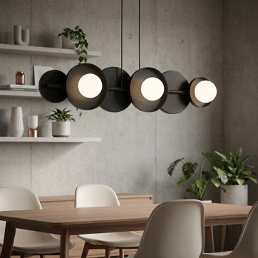Lampa wisząca MODEL 6 BLACK loft, czarna, metal