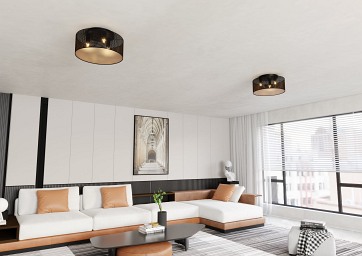 Lampa sufitowa ASTON 3 BLACK/GOLD abażur, czarno/złoty