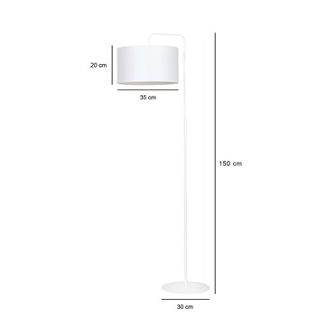 Lampa podłogowa TRAPO LP1 WH WHITE biała, abażur