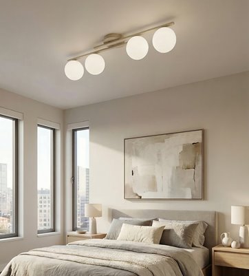 Lampa sufitowa KAIRO 4 MOKKA OPAL plafon, klosz, beżowa