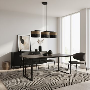 Lampa wisząca KARBON 3 BL BROWN klasyczna, abażur, brązowa