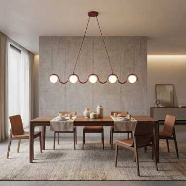 Lampa wisząca SINUS 5 BURGUNDY OPAL nowoczesna, metal