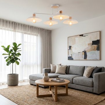 Lampa sufitowa KOBE 4 WHITE unikatowy, japandi, skandynawski