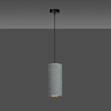 Lampa wisząca BENTE 1 BL GRAY abażur welur szary