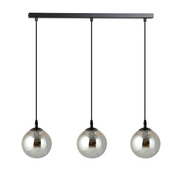 Lampa wisząca COSMO 3 BL GRAFIT loft, klosz grafit, czarna