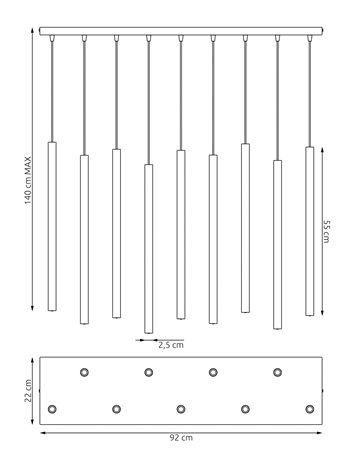 Lampa wisząca SELTER 9 GRAY glamour, sople, szara