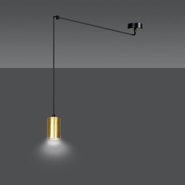 Lampa wisząca TRAKER 1 BL/GOLD nowoczesna pająk czarno/złota