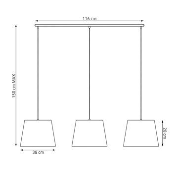 Lampa wisząca EPOCA 3 GREY abażur, szary, klasyczna