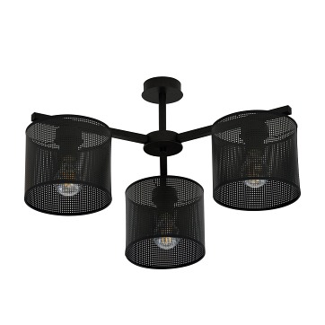 Żyrandol JORDAN 3 BLACK abażury czarne
