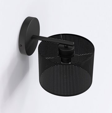 Kinkiet LUX K1 BLACK klasyczny, abażur, czarny