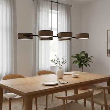 Lampa wisząca DRUMZ 6 BROWN nowoczesna, brązowa, abażury