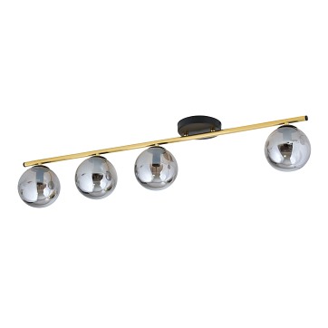 Lampa sufitowa MONZA 4 BL GRAFIT plafon czarna/złota/grafit