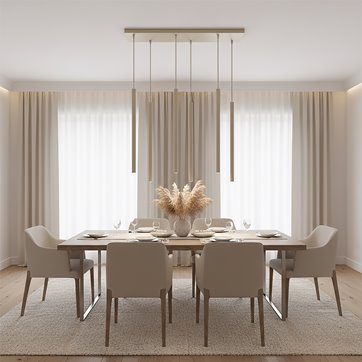 Lampa wisząca SELTER 6 MOKKA beżowa, glamour, sople