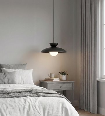 Lampa wisząca MULAN 1 BLACK nowoczesna, czarna, metal