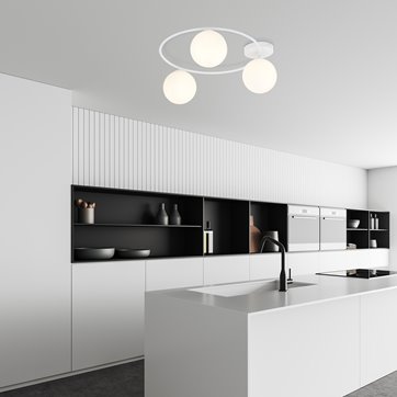 Lampa sufitowa SOPRA 3 WH OPAL plafon klosze kule, biała
