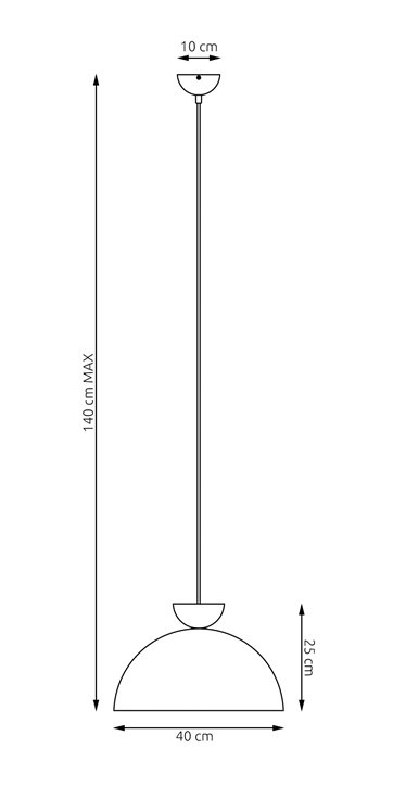 Lampa wisząca LUNARO 1L BL BLACK loft, czarna, metal