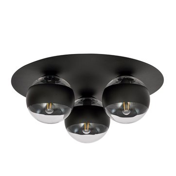 Lampa sufitowa SOLAR 3 BLACK/STRIPE plafon czarna/transparen