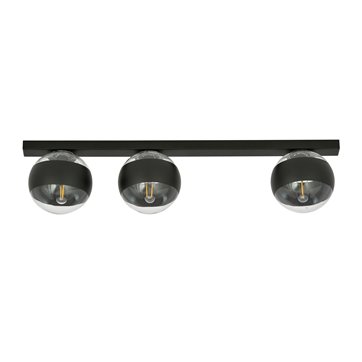 Lampa sufitowa FIT 3 BL/STRIPE nowoczesna czarna/transparent