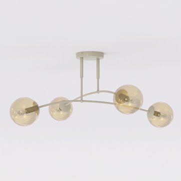 Lampa sufitowa PREGOS 4 MOKKA AMBER klasyczna, klosz, beżowa