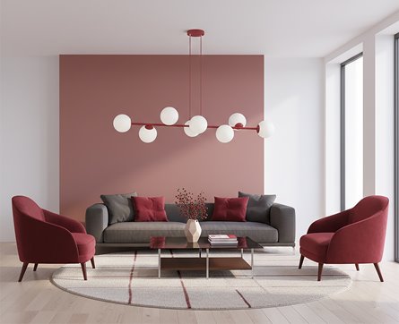 Lampa wisząca MAGNUS 8 BURGUNDY OPAL nowoczesna, klosz