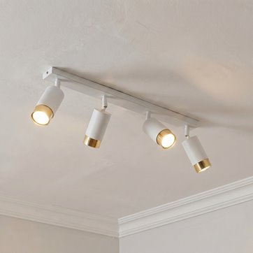 Lampa sufitowa HIRO 4 WH/GOLD tuby, metal, biało/złota