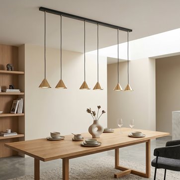 Lampa wisząca ELIT 6 BL GOLD złoty, biały, regulowana