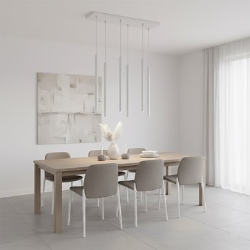 Lampa wisząca SELTER 6 GRAY glamour, sople, szara