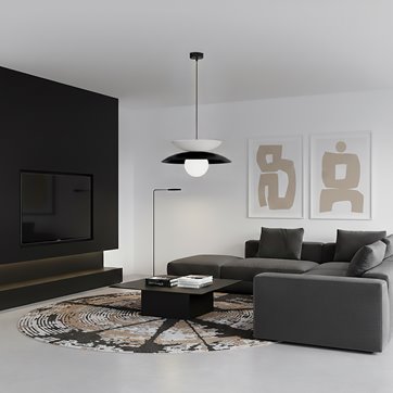 Lampa wisząca NAGOYA 1 BL WHITE loft, japandi, metal