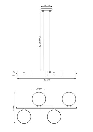Lampa wisząca DRUMZ 4 BLACK nowoczesna, czarna, abażury