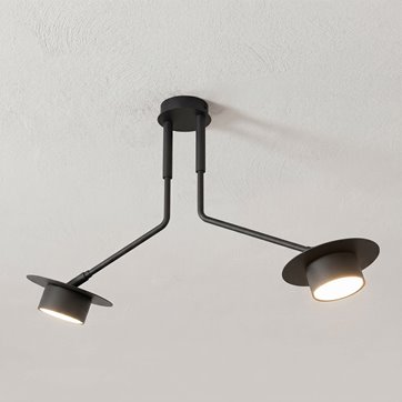 Lampa sufitowa MIZU 2 BL BLACK plafon, czarna, metal, loft