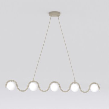Lampa wisząca SINUS 5 MOKKA OPAL nowoczesna, beżowa, metal