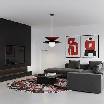 Lampa wisząca NAGOYA 1 BL BURGUNDY loft, burgund, metal