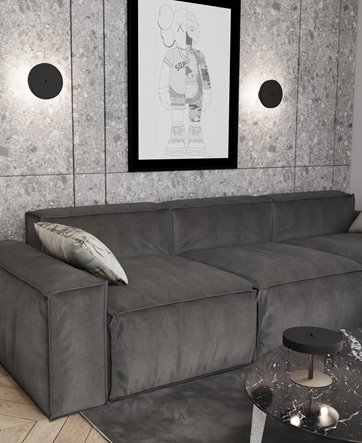 Kinkiet NEMO K2 BL BLACK loft, czarny, metal