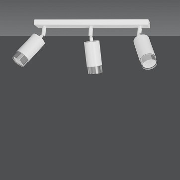 Lampa sufitowa HIRO 3 WH/CHROME tuby, metal, biały/chrom