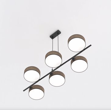 Lampa wisząca DRUMZ 6 BROWN nowoczesna, brązowa, abażury