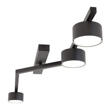 Lampa sufitowa SKAN 3 BLACK plafon, czarna, metal