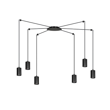 Lampa wisząca TRAKER 6 BL/BLACK nowoczesna, pająk, czarna