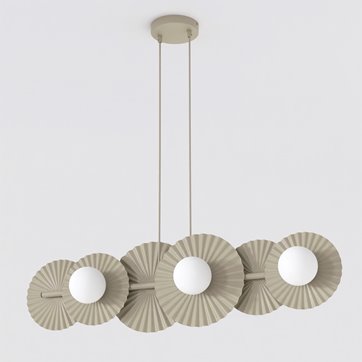 Lampa wisząca UMBRA 6 MOKKA OPAL loft, beżowa, metal, fala