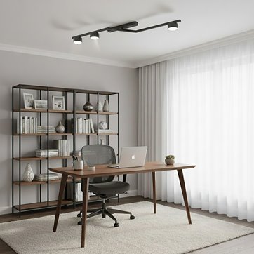 Lampa sufitowa SKAN 3 BLACK plafon, czarna, metal