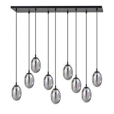 Lampa wisząca ASTRAL 9 BL GRAFIT desing klosze czarny/grafit