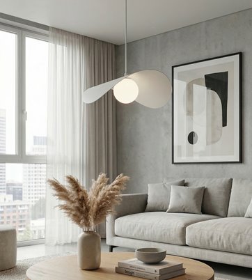 Lampa wisząca RITUAL 1L WHITE nowoczesna, biała, metal