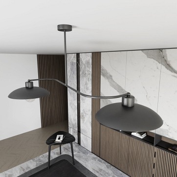 Żyrandol FOSTER 2 BLACK nowoczesny, unikatowy, czarny, metal