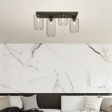 Lampa sufitowa BARN 4 BL industrialna, loft, plafon, czarna